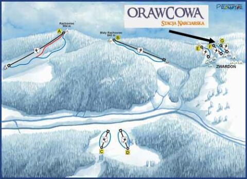 Mapa Orawcowa